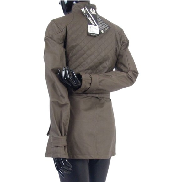 Belstaff Glamorous Combat Green Leather Cat Jacket 42 Made In Italy - Picture 3 of 12